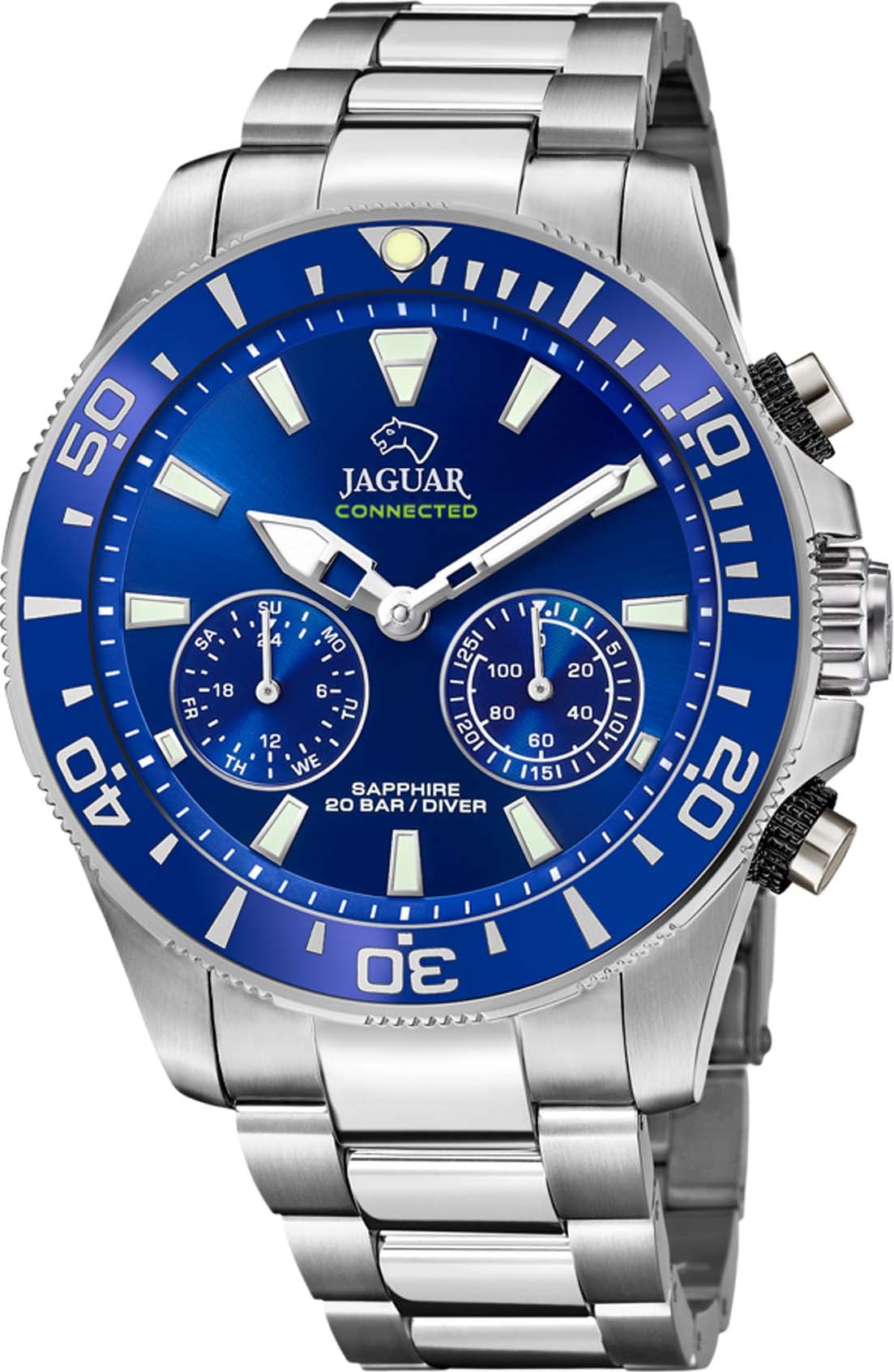 Jaguar "Jaguar Connected" Armbanduhr, Quarzuhr, Herrenuhr, Saphirglas, Stoppfunktion, Swiss Made
