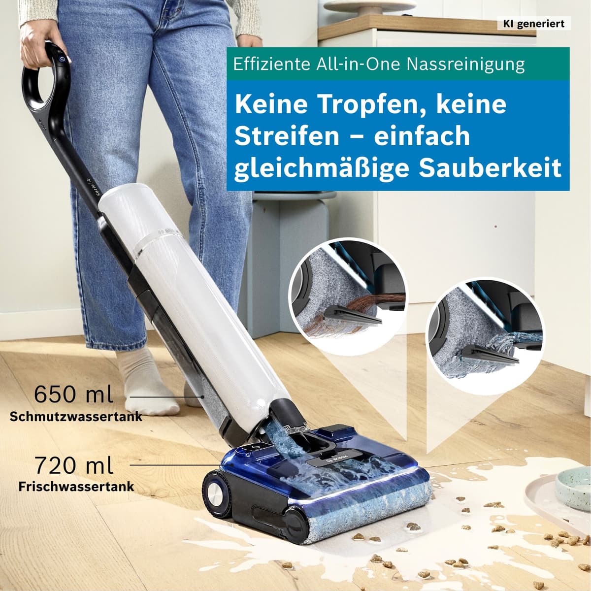 Nass-Trocken-Sauger BOSCH "OneFlow Serie 4 BHF41WS, Selbstreinigung, 24.000 PA Saugkraft", weiß (schwarz (bhf41wm)), MehrzwecksaugerB:30,4cm H:115,8cm T:35,9cm, Nass-Trocken-Sauger, Anti-Haarverwicklung, LED-Licht, Schnelltrocknung, 40 min Akku / 150m², B