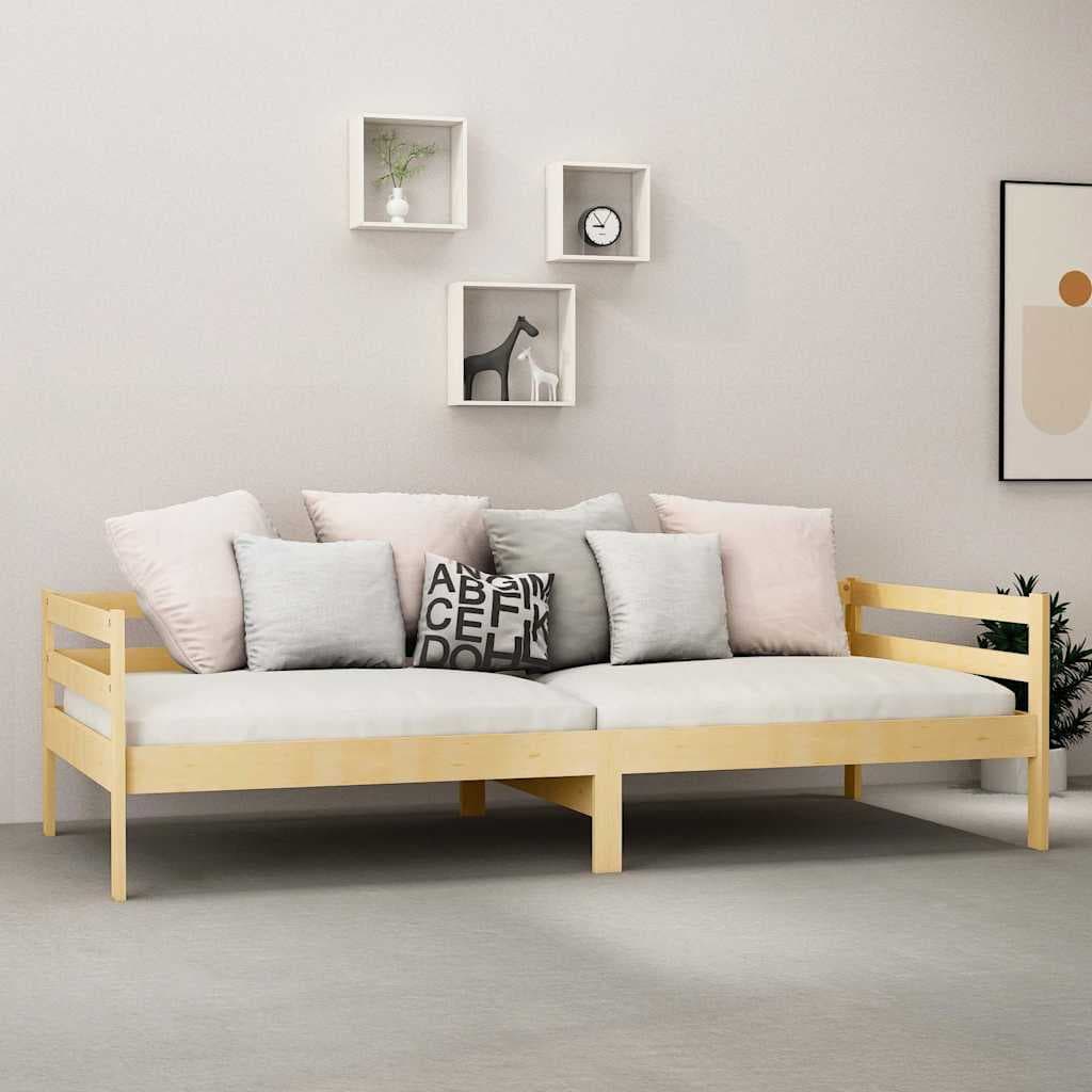 vidaXL Lit de repos avec matelas 90x200 cm Bois de pin massif