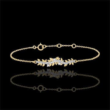 Edenly Armband Verzauberter Garten - KÃ¶nigliches Blattwerk - Gelbgold und Diam