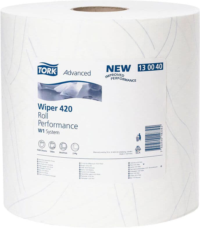 Tork Advanced 420 Performance papírové utěrky, role, bílá, šířka 235 mm