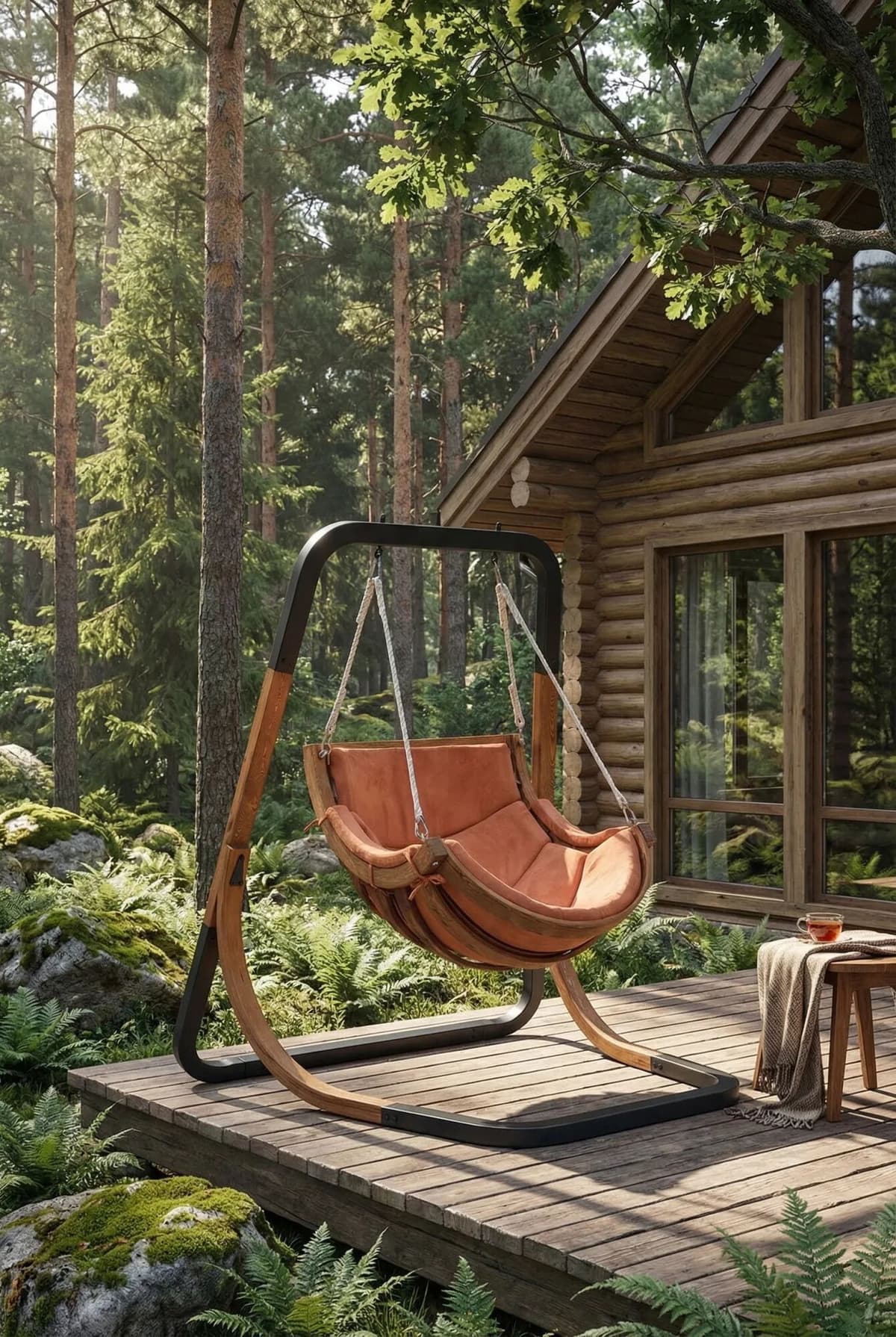 Edinos Fotel wiszący bujany terracotta W5-P99