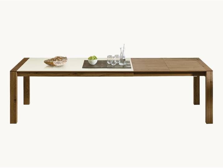 Tisch Alivio - Auszug 50 cm - 100x180 cm - Kernbuche - Keramik