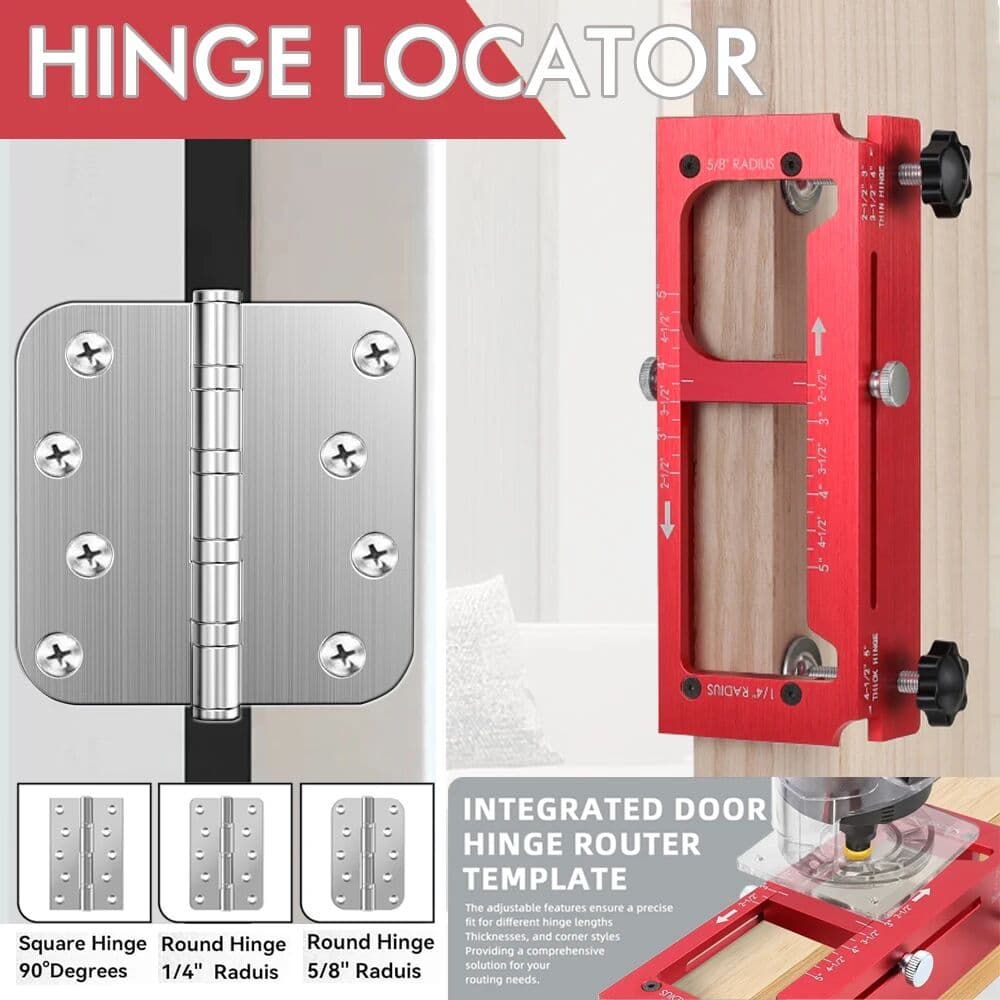 NONE Aluminum Alloy Hinge Door Lock Drill Positioning Template Door Hinge Installation Kit / Mortiser Template