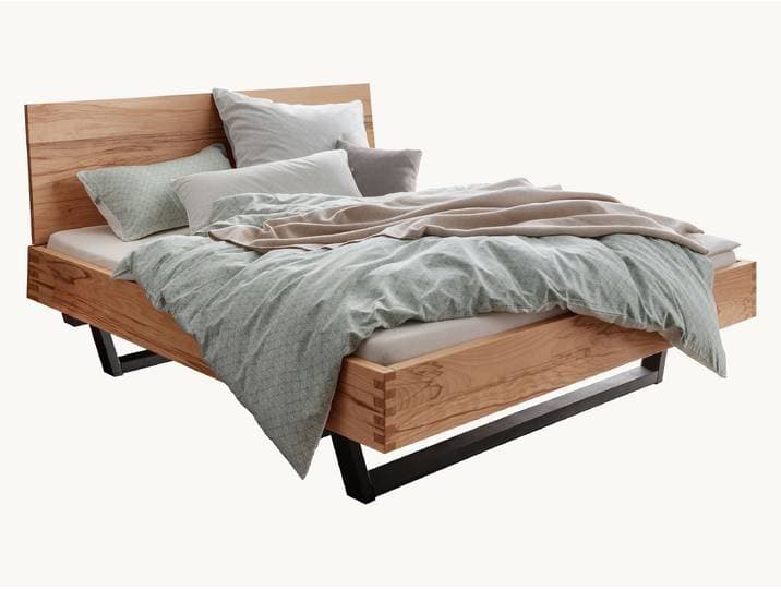 Schwebebett Sincera - Buche geölt - 49 cm - 90x200 cm - Holzkufen schwarz - ohne Kopfteil