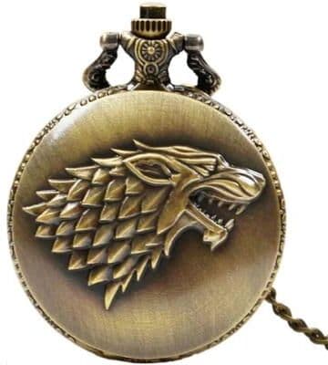 Uplift Picks Vintage Wolf Pocket Watch Quartz Arabic Numeral Wolf Head Pendant Timepiece 1 Pc