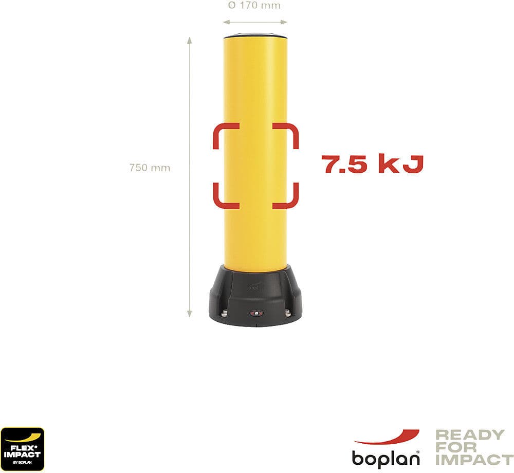 Rammschutz-Poller 170B, Höhe 750 mm, gelb Boplan
