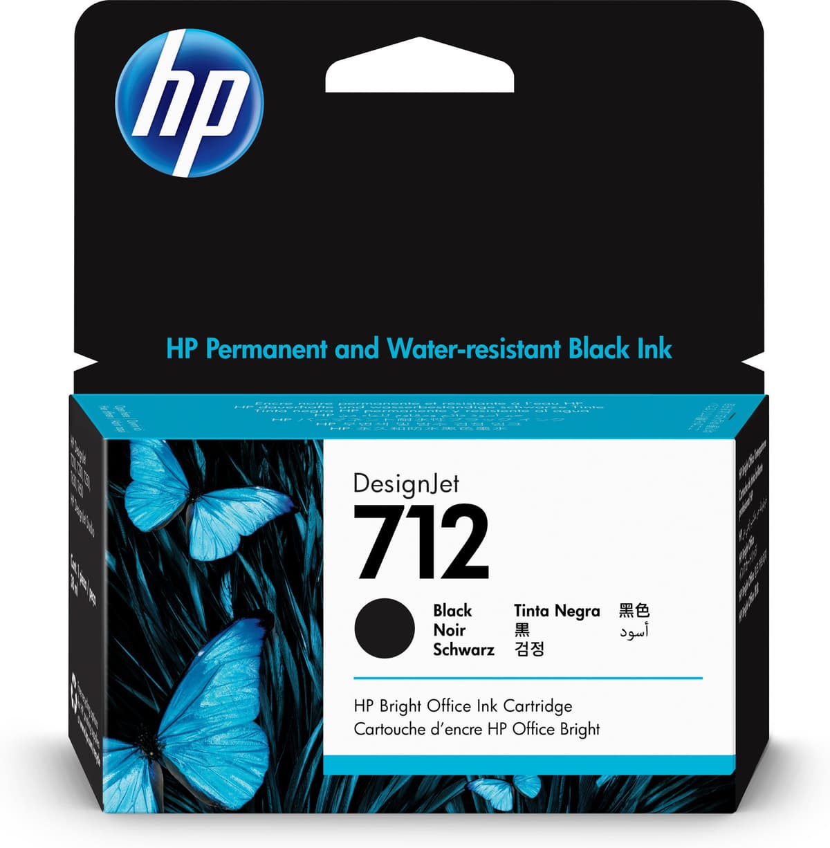 HP 712 DNJ zwarte inktcartridge standaard 38 ml