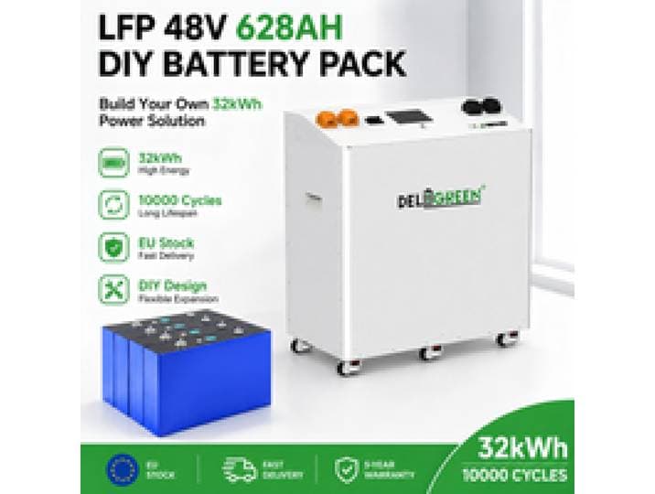 32kWh 48V 628AH DIY Batterijpakket MB56 LiFePO4 Batterij EVE 628AH Cellen met JK 16S 300A BMS V19 Model Zonder Batterijen 2A Actieve Balancer BT CAN RS485 Communicatie Batterijbehuizing voor ESS