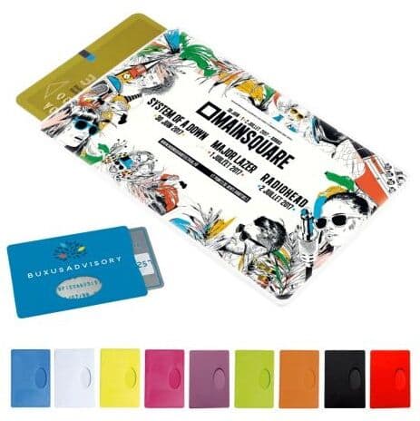 Étui porte-cartes rectangulaire personnalisable imprimé en couleurs polystyrène (PS) prune