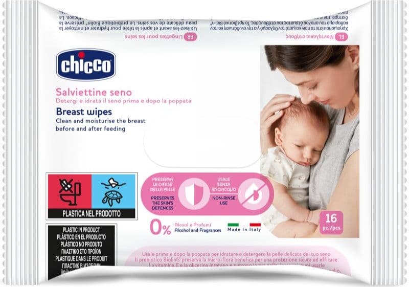 Chicco Breast Wipes Vochtige Reinigings Doekjes voor de borsten 16 st