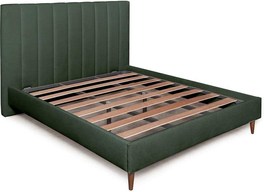 El Corte Inglés Cama doble tapizada con somier Montana .  (Cama 150 x 200 cm) Atlas / Verde botella