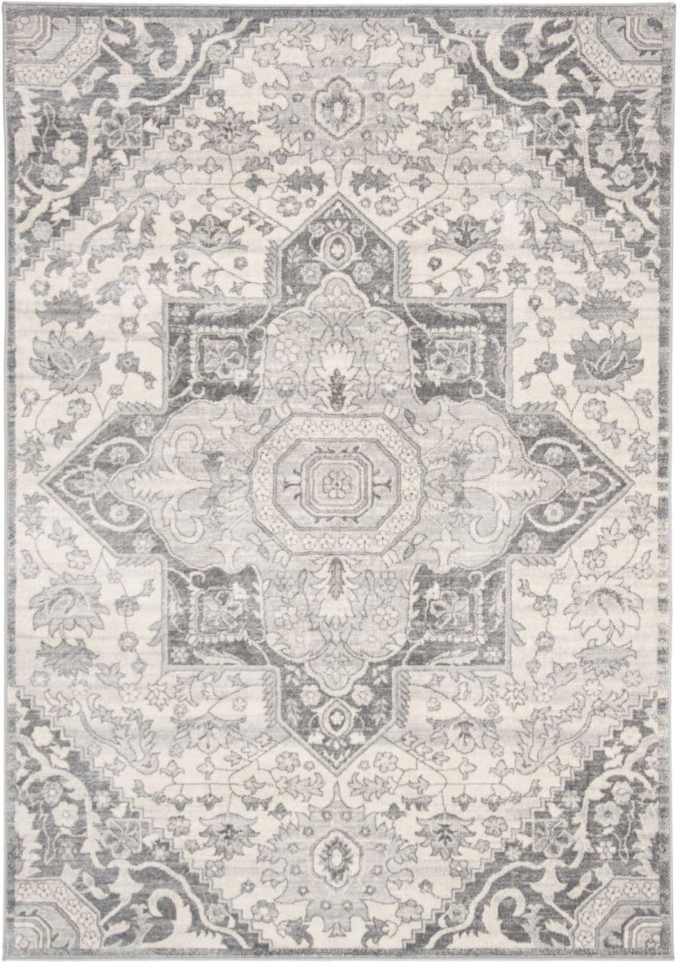 Safavieh Alfombra transicional de polipropileno gris/beige, 160 x 229 cm