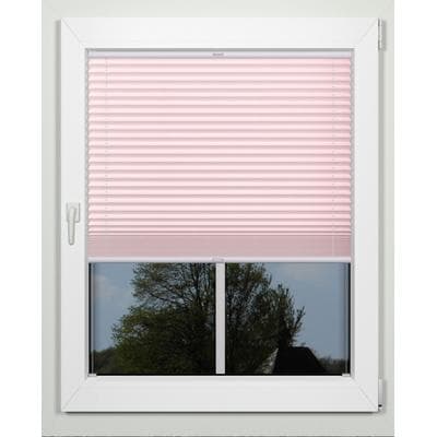 Plissee INDEKO "simple", rosa (rosé, weiß), B:41cm H:170cm, Obermaterial: 94% Polyester, 6% sonstige Fasern, Plissees, nach Maß