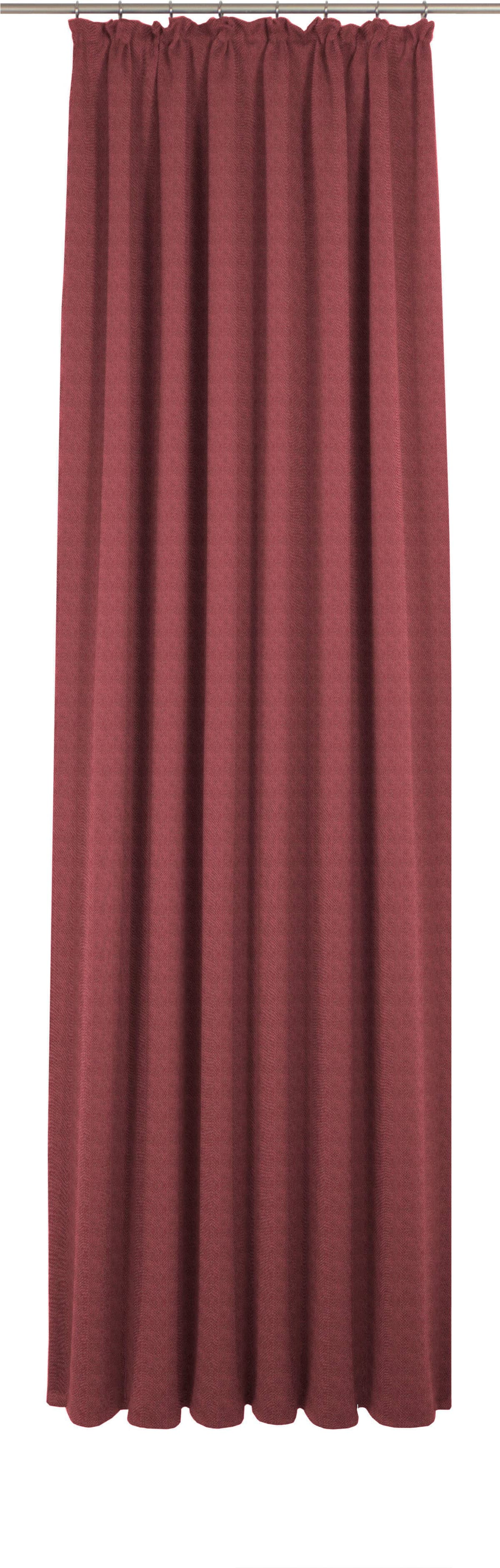 Vorhang ADAM "Uni Collection", rot, B:142cm H:345cm, Baumwolle (Bio-Baumwolle), Gardinen, Vorhang, aus 100% Bio-Baumwolle, Vorhang nach Wunschmass rot 345cm, Kräuselband, 142cm