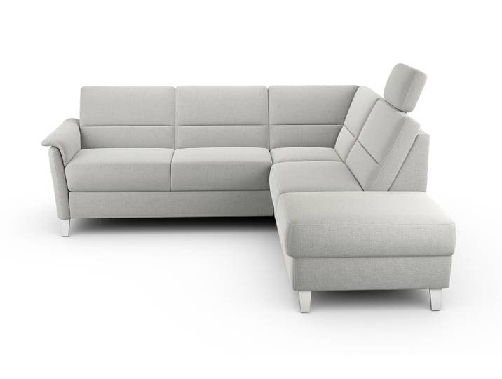Ecksofa, silber, B:236cm H:89cm T:212cm, 100% Polyester, Sofas, Ecksofa, optional Schlaffunktion & Bettkasten, Federkern