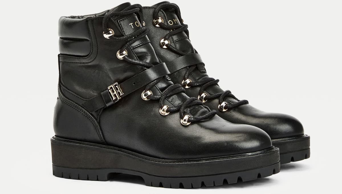 BOTA LEATHER FLAT TOMMY HILFIGER MUJER