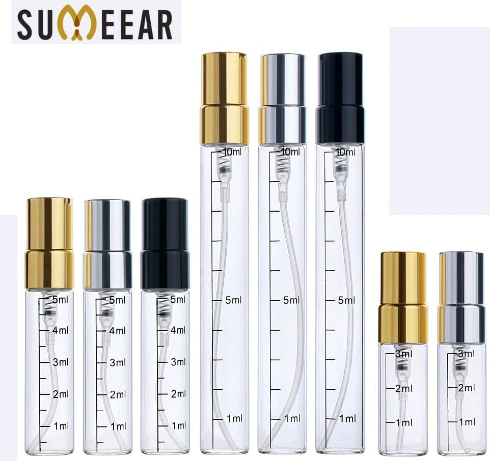 sumeear 100 Teile/los Nachfüllbare Parfüm Flasche Leere Spray Flasche Aluminium Parfüm Flaschen Zerstäuber Kosmetische Reise Container Parfüme