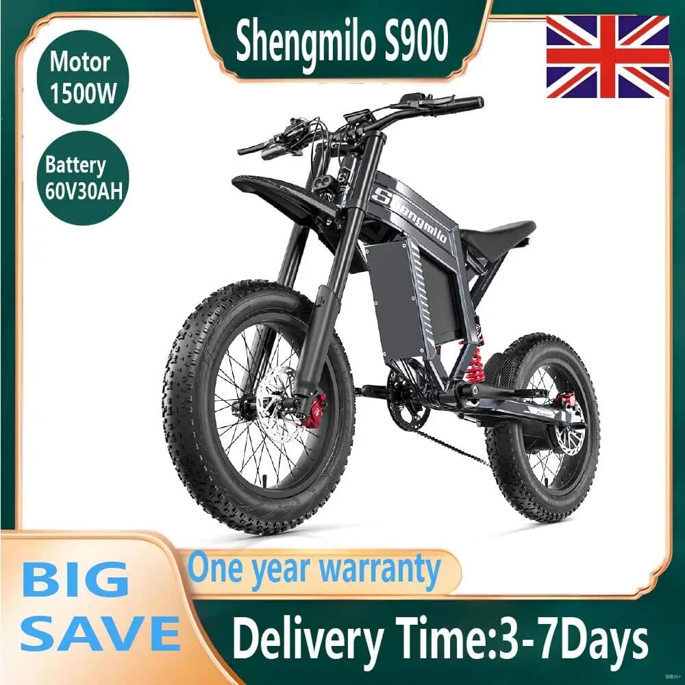 Shengmilo S900 Adult 1500W electric bike Men's E-Mountain ebike , 60V30AH Battery electric bicycle,20