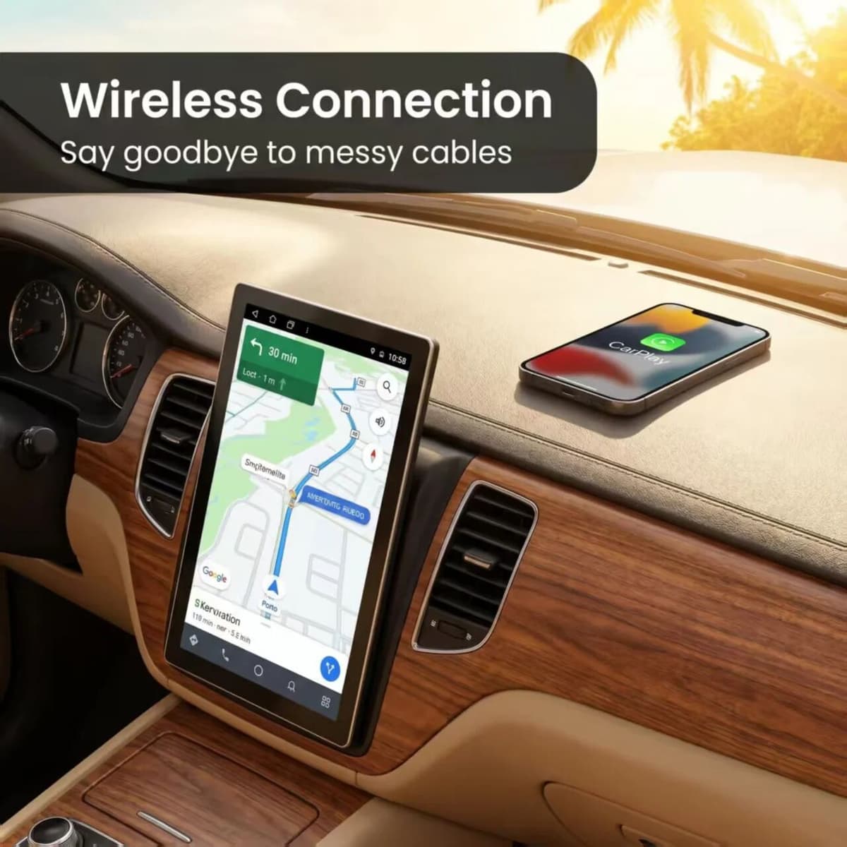 BOOWAUTO Car Video Player 1920*1200 Android Scre 13 Inch Universal Rotating Car Multimedia Radio GPS Wireless CarPlay Android Auto