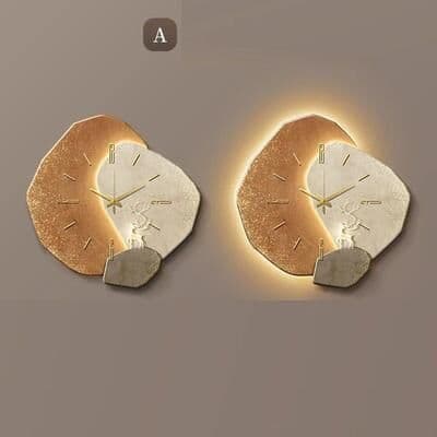 Useful Little Things Modern Minimalist Lucky Stone Wall Clock With Silent Movement For Living Room And Dining Room a 19.69 X 19.69 In