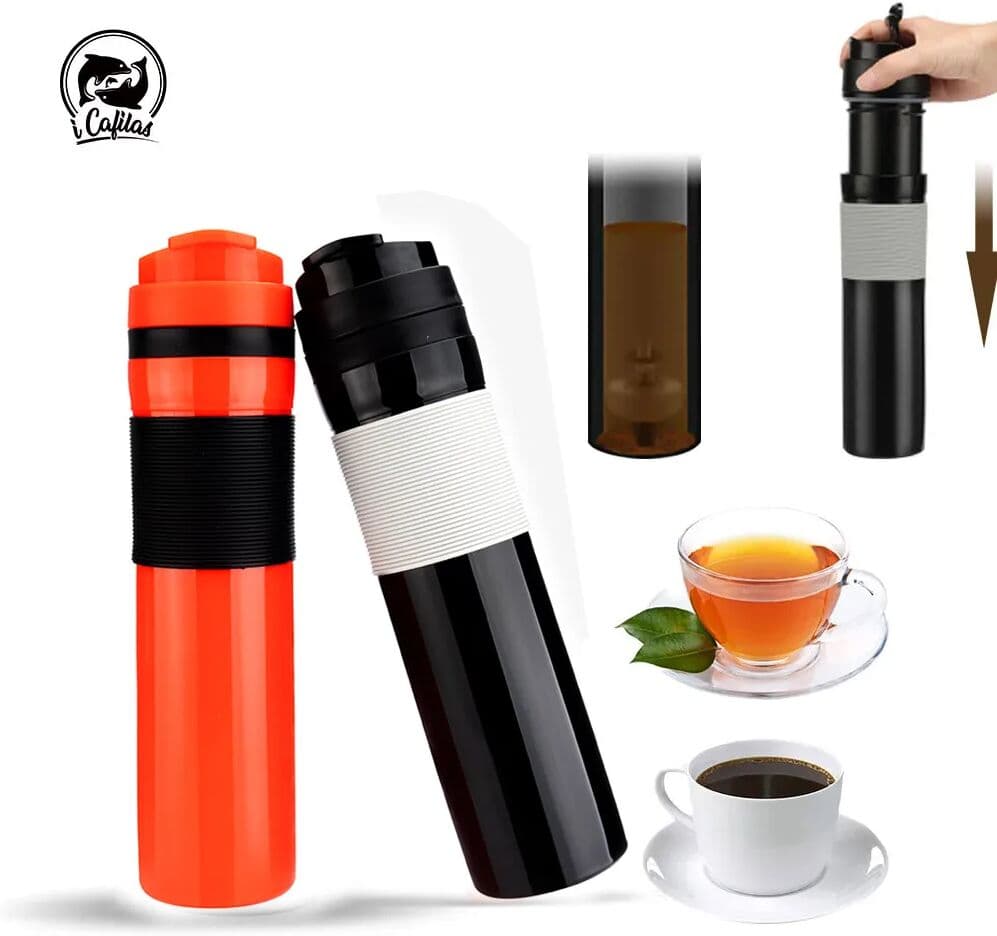 i Cafilas ICafilas 350ML Coffee Tea Portable French Press Coffee Maker Coffee Bottle Insulated Travel Mug Hand Pressure Coffee Pot For Car