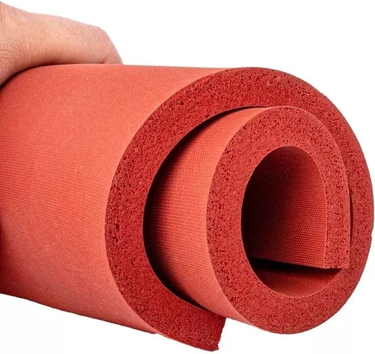 NONE Heat Resistant Silicone Sponge Foam Rubber Sheet, Texture, High Temp Press, Red