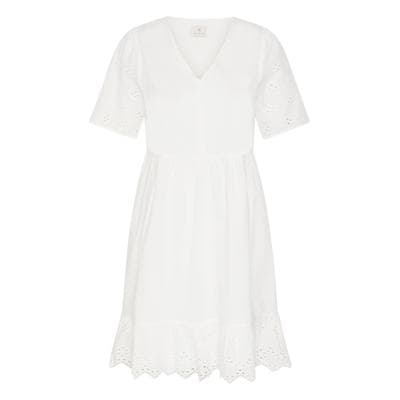 Midikleid KAFFE "Damen Kleid KAmolly", Damen, Gr. 34, N-Gr, weiß (chalk), Obermaterial: 100% Baumwolle CO., Kleider Midikleid