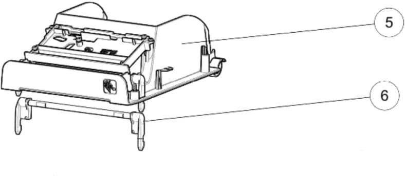 Piggar för lock på Zebra etikettskrivare (ZD420d, ZD620d), Latch assembly