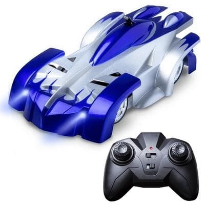 Playful Picks Remote Control Wall Climbing Car With LED Lights USB Rechargeable, Lightweight, Strong ABS Blue