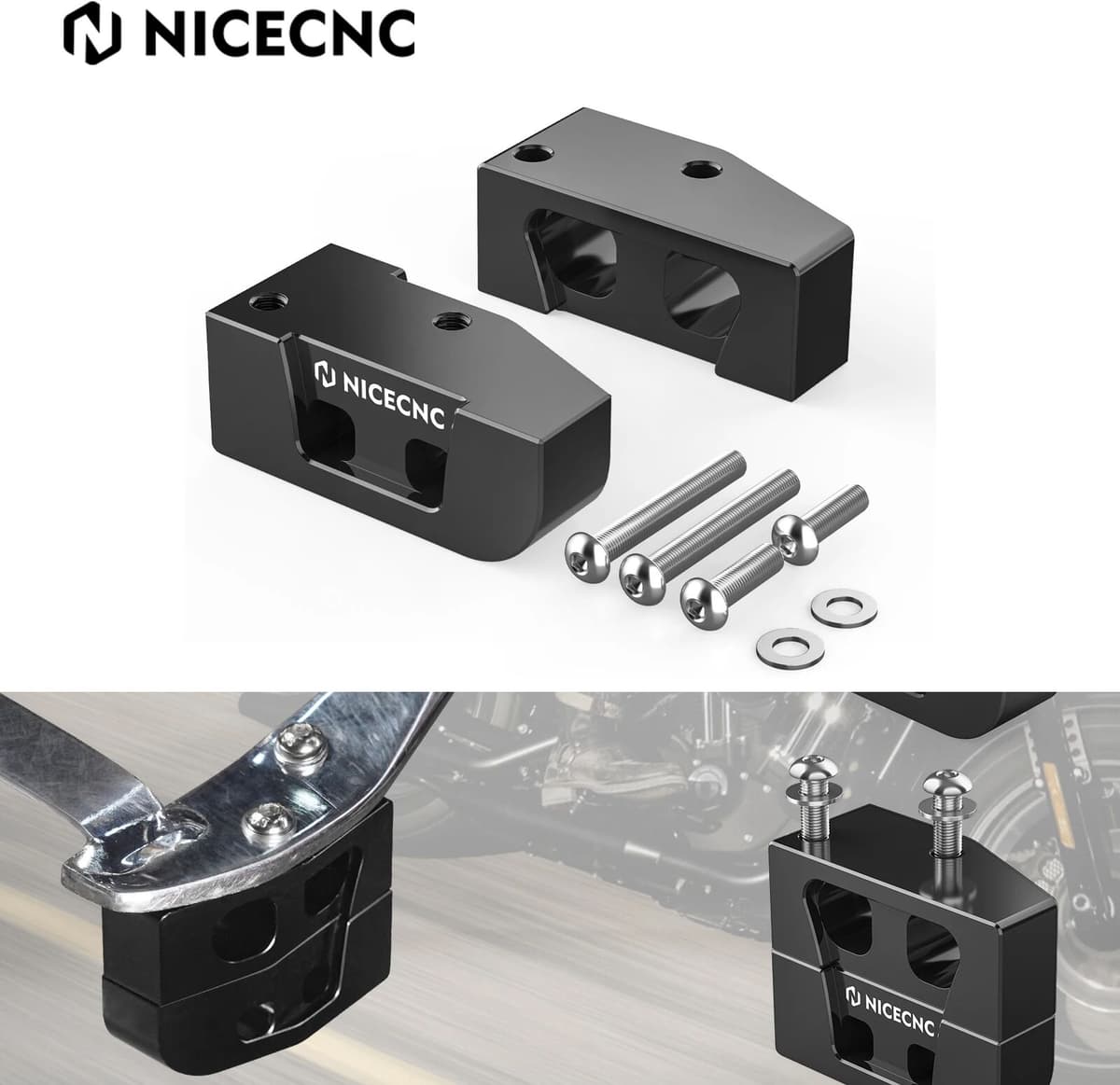 NICECNC For Harley Forty Eight XL1200X Iron Sportster 883 XL883 Kickstand Lift Block 1