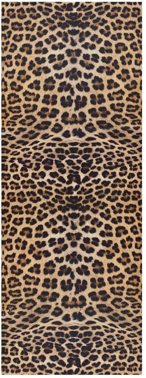 Atticgo Alfombra de cocina lavable animal print amarillo/negro 52x200 cm