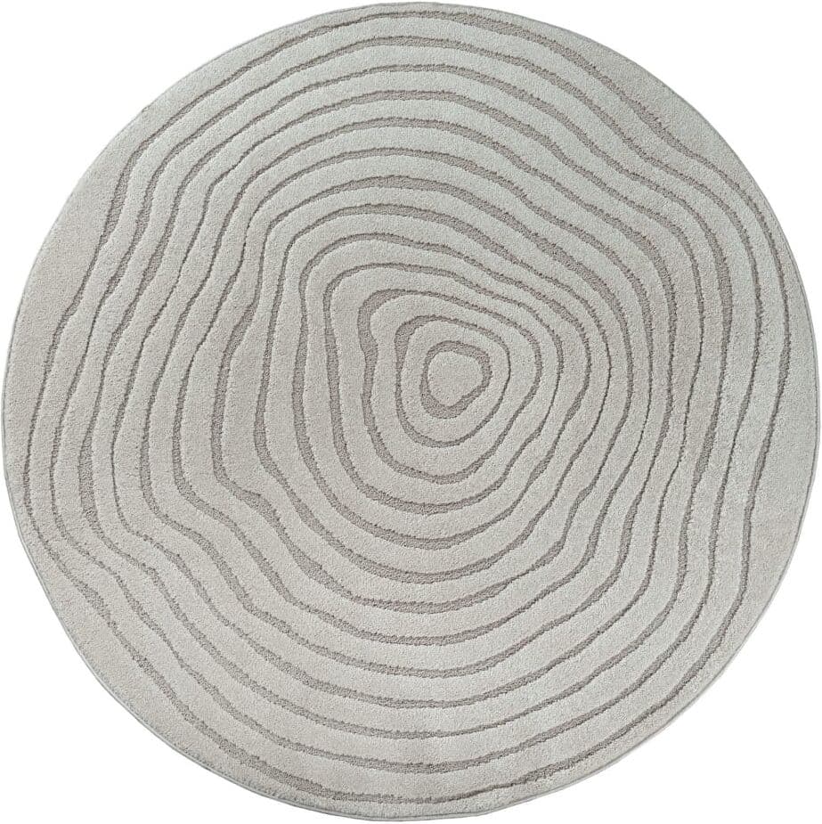 The carpet Alfombra diseño abstracto, gris, 200 cm ronda