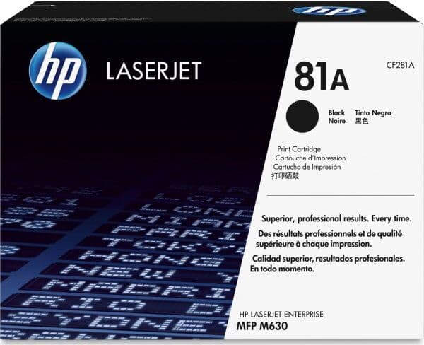 HP No 81a Cf281a Lasertoner, Sort, 10500s.
