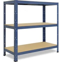shelfplaza HOME 100x50x60 cm Schwerlastregal in blau mit 3 Böden und 175 kg Traglast pro Boden
