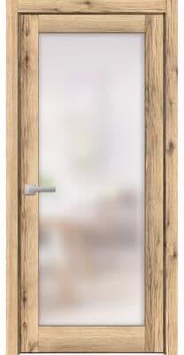 SARTODOORS Planum 2102 Oak Wood Interior Swing Door with Frosted Glass