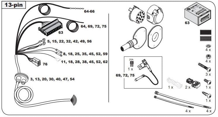 FAISCEAU SPECIFIQUE 13 BROCHES POUR RENAULT CAPTUR (01/20-06/24)