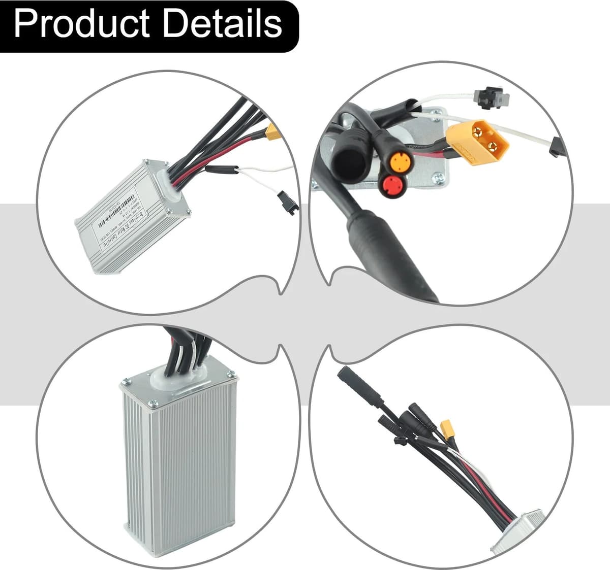 SPORTARC 17A Ebike Controller 24V36V48V-17A 350W 6 Mosfets Ebike Kit Sine Wave Three-mode Electric Bike Replacement Parts