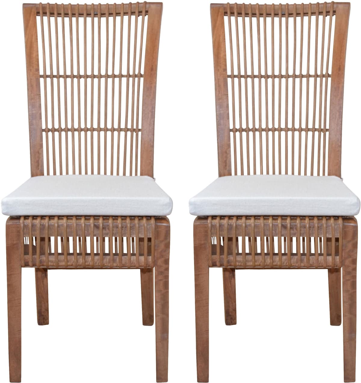Rattanstuhl HOME AFFAIRE, braun, B:45cm H:104cm T:60cm, Rattan, Stühle, Rattanstuhl, Handarbeit aus Rattan (2er-Set) braun B/H/T: 45cm x 104cm x 60cm