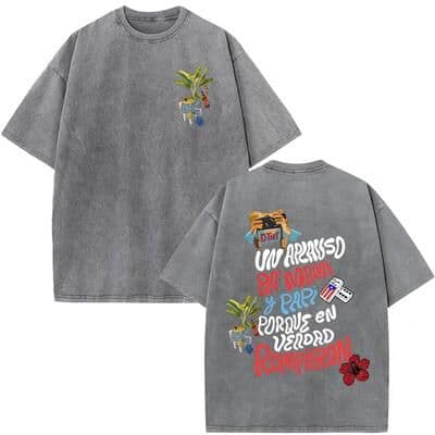Fashion Sheath Bad Bunny Vintage Washed T Shirt Oversized Hip Hop Streetwear Merch For Men, Women & Couples 5 s