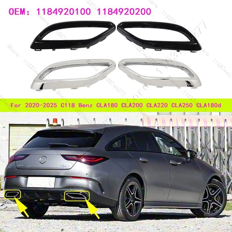 NONE For 2019-2025 C118 Mercedes Benz CLA180 CLA200 CLA220 CLA250 CLA180d Exhaust Tip Cover Trims 1184920100 1184920200