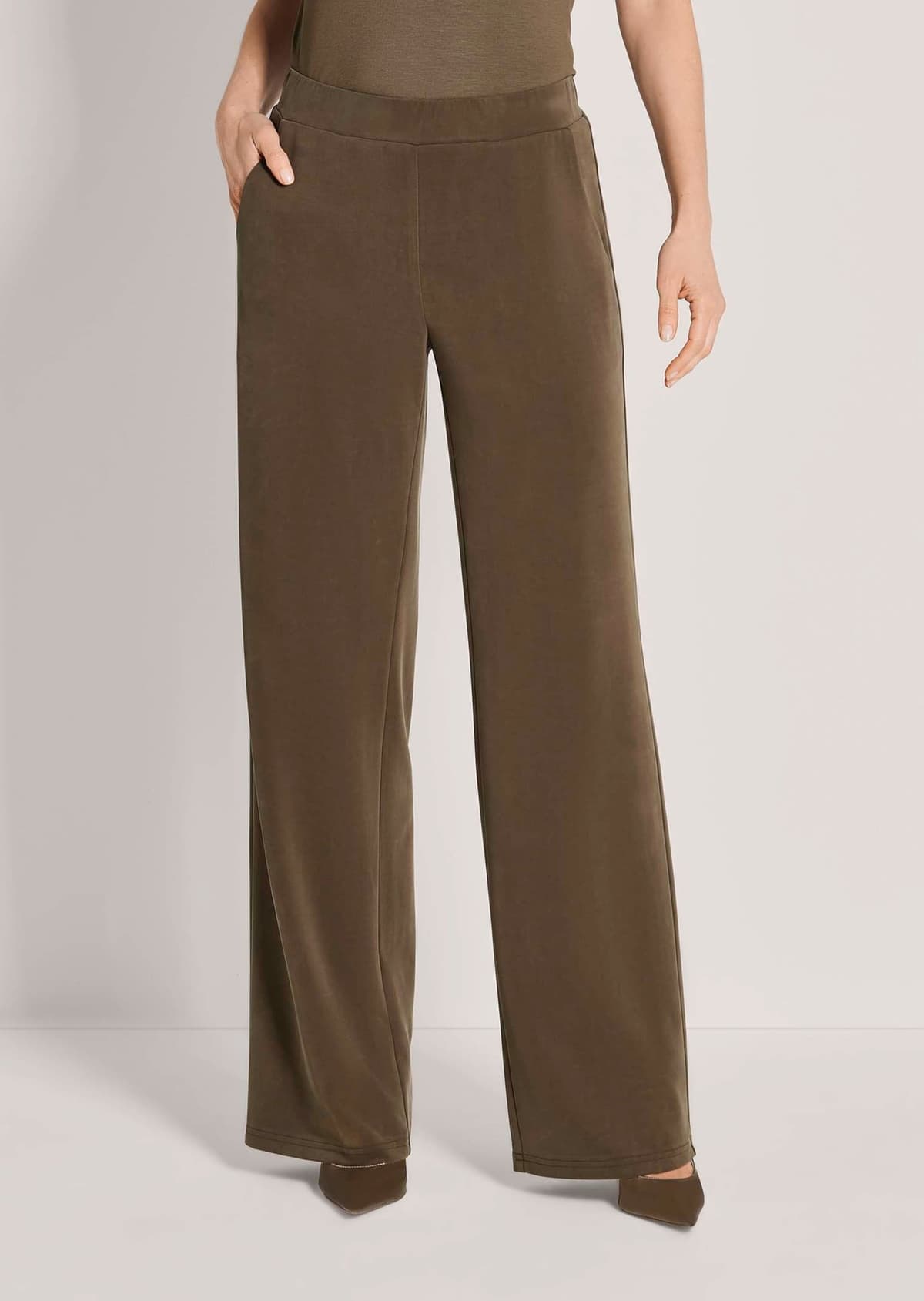 Jerseyhose MADELEINE "Hose Schlupfhose aus softem Jersey", Damen, Gr. 34, braun (schokobraun), Hosen Jerseyhose