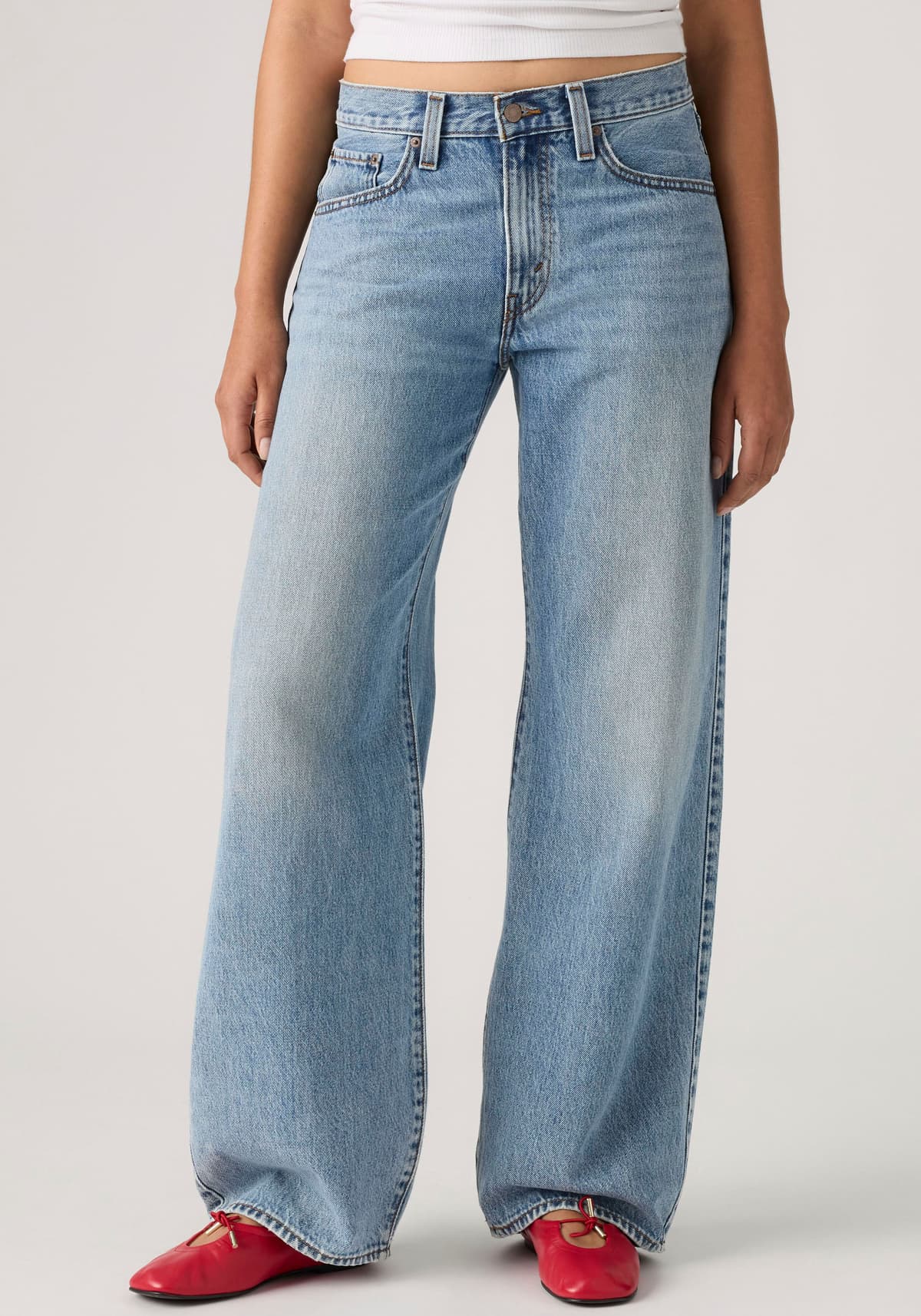 5-Pocket-Jeans LEVI'S "MIDDY BALLOON", Damen, Gr. 29, Länge 30, twisted vibe, Denim/Jeans, Obermaterial: 100% Baumwolle, unifarben, normal lang, Jeans 5-Pocket-Jeans, mit weitem Bein twisted vibe 29, Länge 30