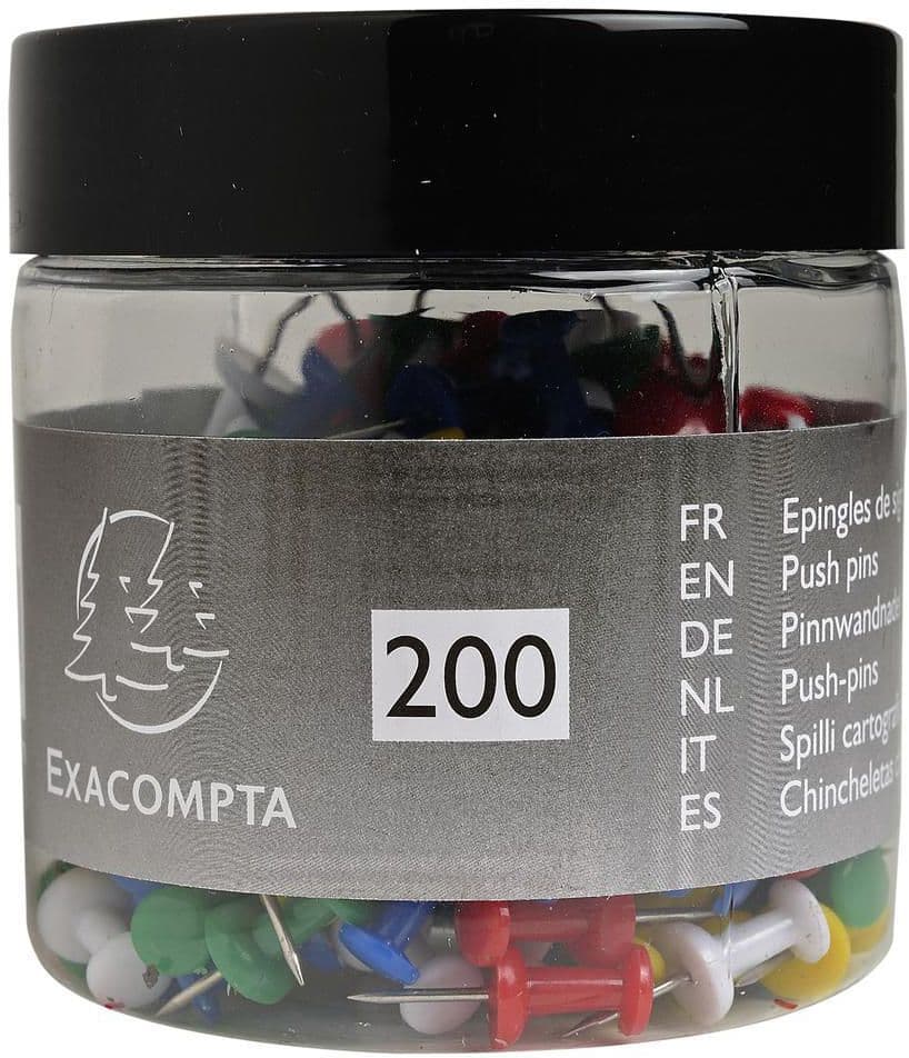 EXACOMPTA Kartnål sorterade färger 200/fp