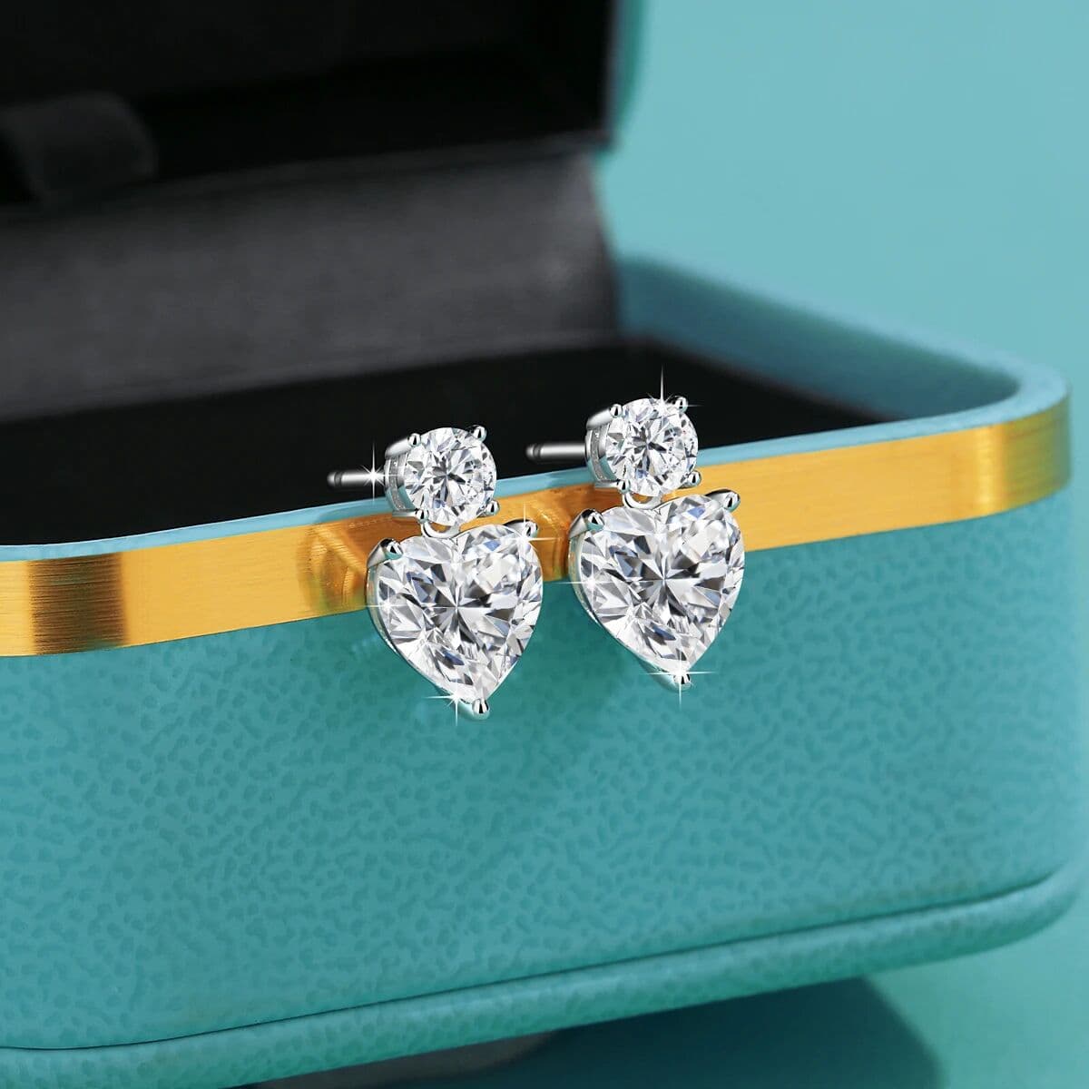 kayleejackson GRA Certified Heart Cut Moissanite Ear Stud for Women Luxury Quality Lab Diamond Earring S925 Sterling Silver Bride Jewelry