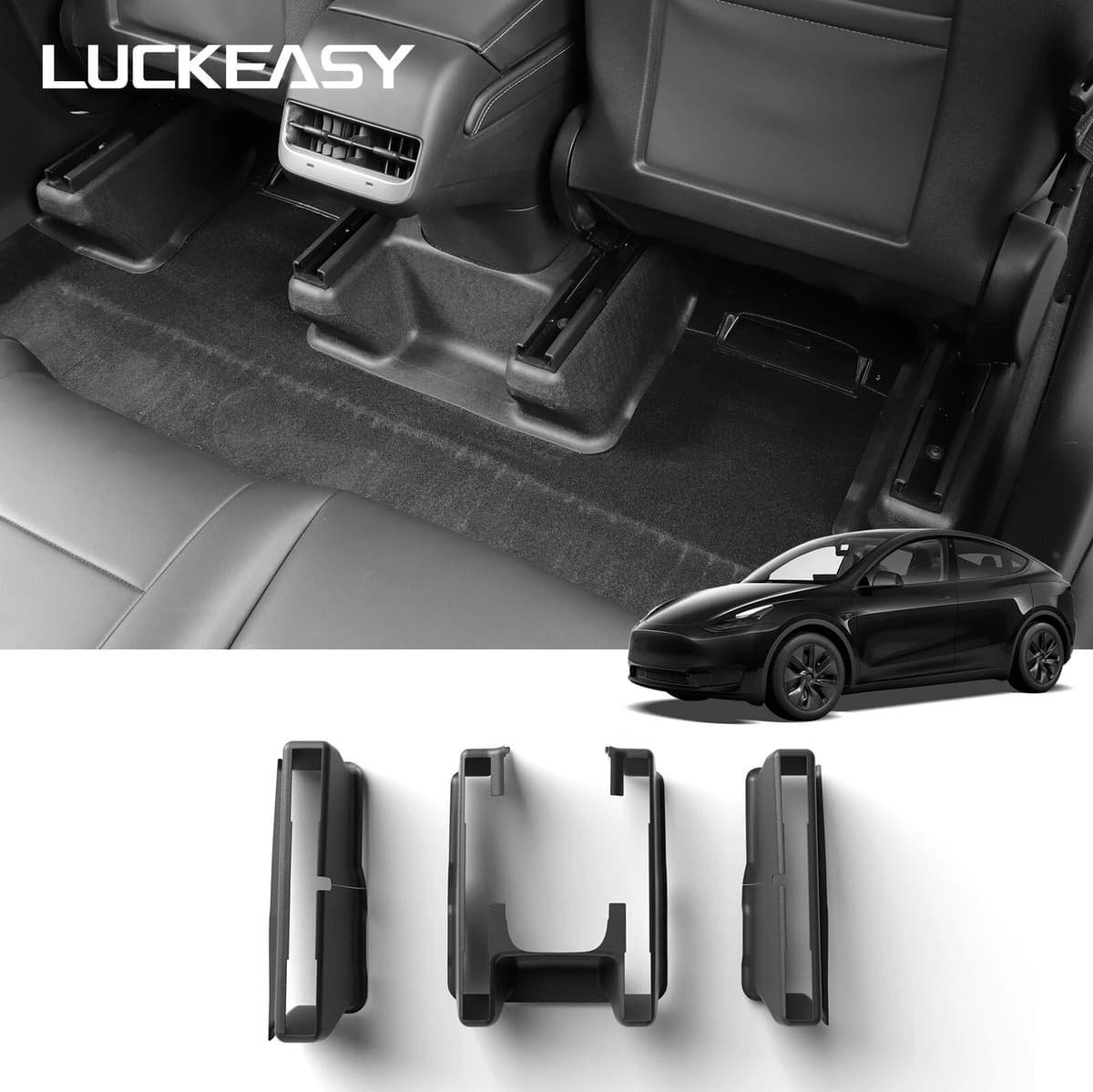 NONE for Tesla Model Y 2024 Under Seat Corner Anti-kick Protector Rear Seat Slide Rails Guard Kit Car Interior Accessories