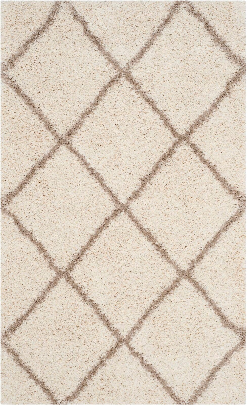 Safavieh Alfombra de polipropileno blanco/beige, 122 x 183 cm