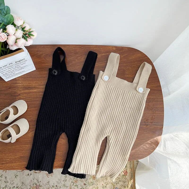 NONE 2PCS Baby Girls Clothes for Children Solid Sweater Bib Pants 2Pcs/Set Toddler Fashion Tracksuits