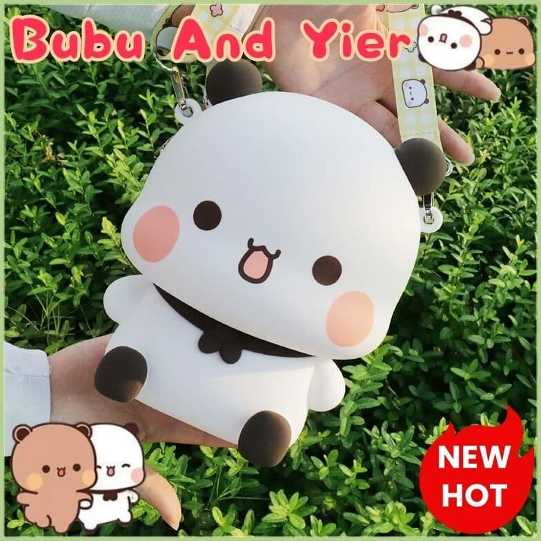 NONE Official Original Bubu And Yier Messenger Bag Cartoon Panda Bubu And Dudu Silicone Crossbody Bag Leisure Bag Couple Gift