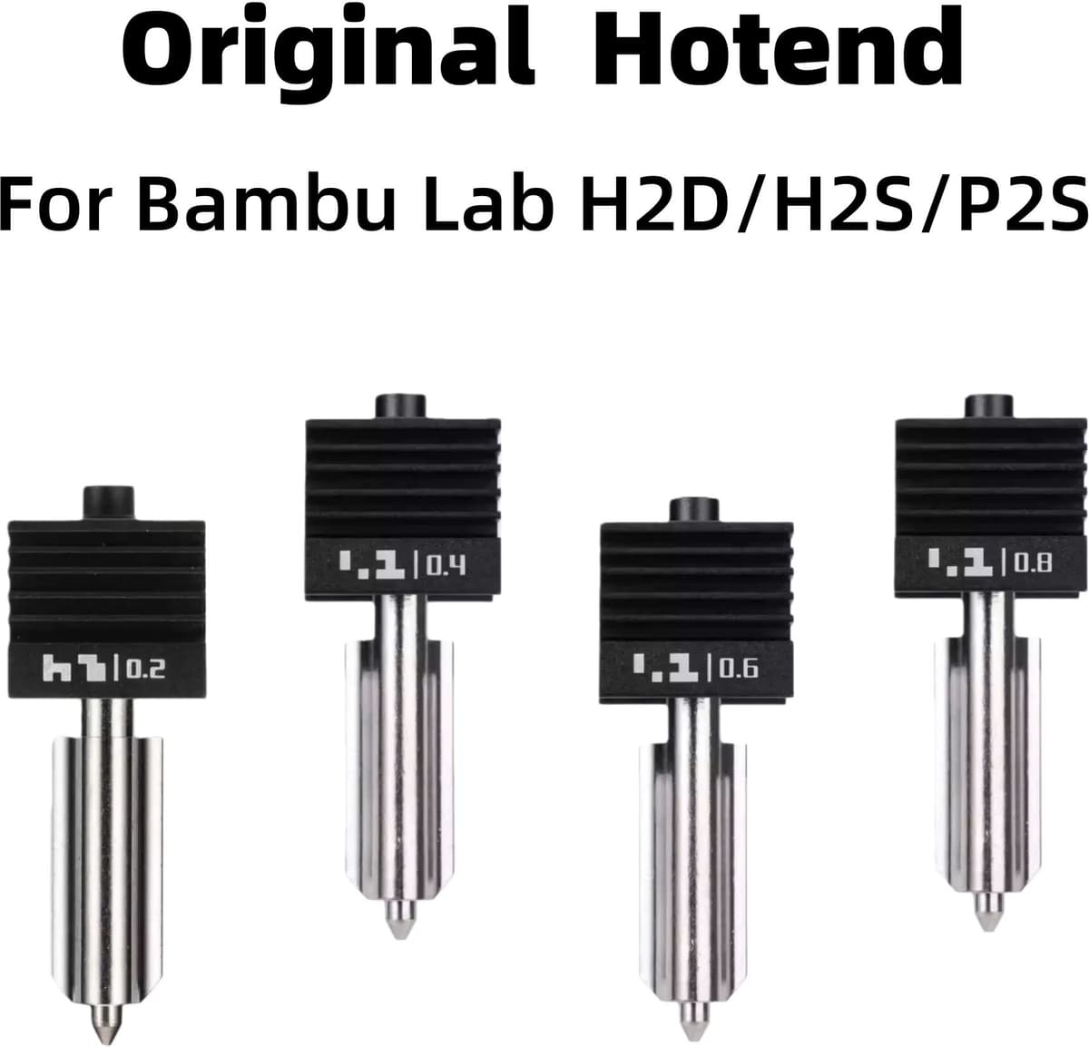 BEGRINT Original Hotend For Bambu Lab H2D H2S P2S Hardened Steel Nozzle 0.4/0.6/0.8mm stainless steel 0.2mm Bambulab H2S P2S Hot End